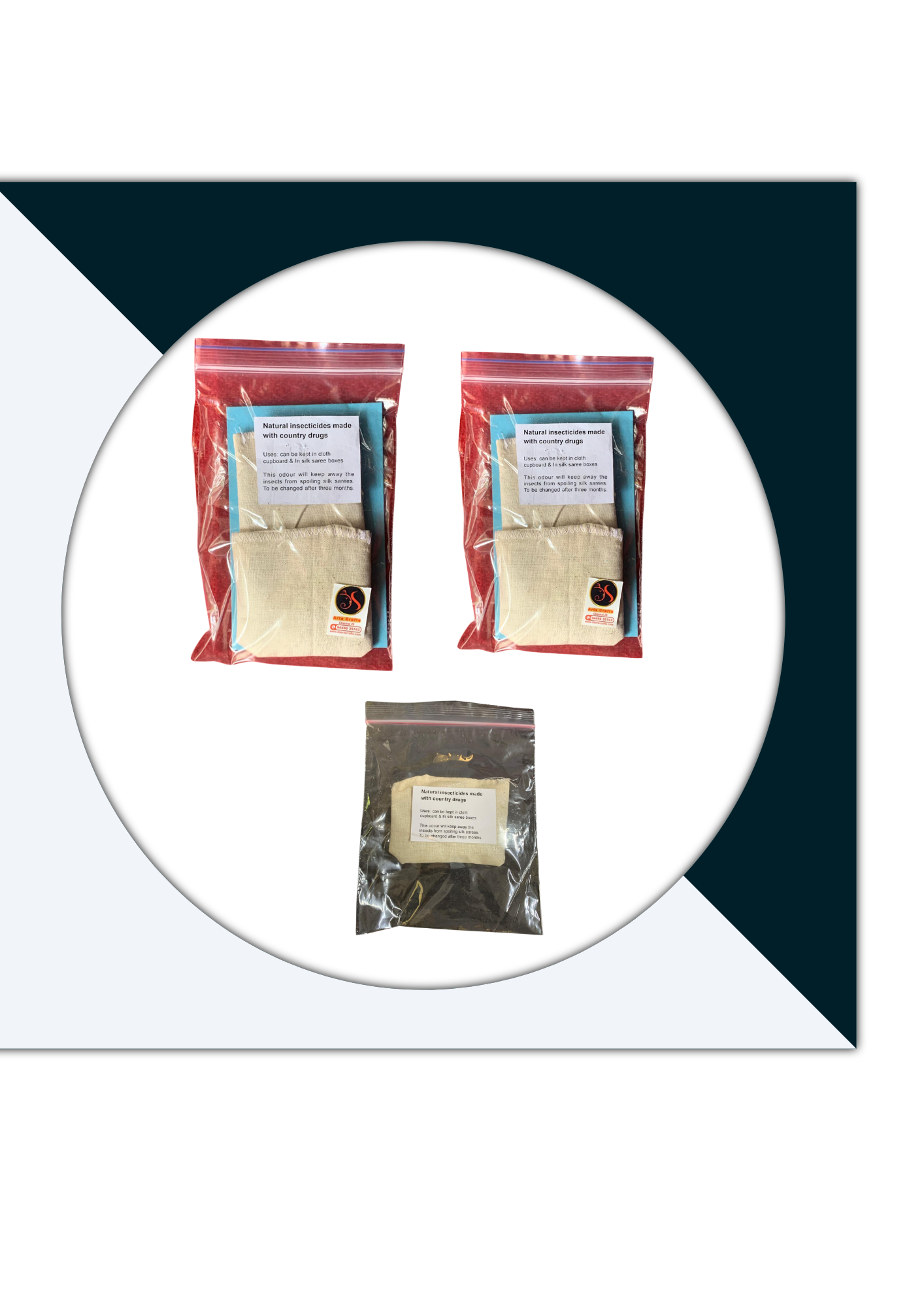 Natural insecticides made with country drugs (This can be used as Navarathri gift)  5 packets + shipping Charge extra - Image 2