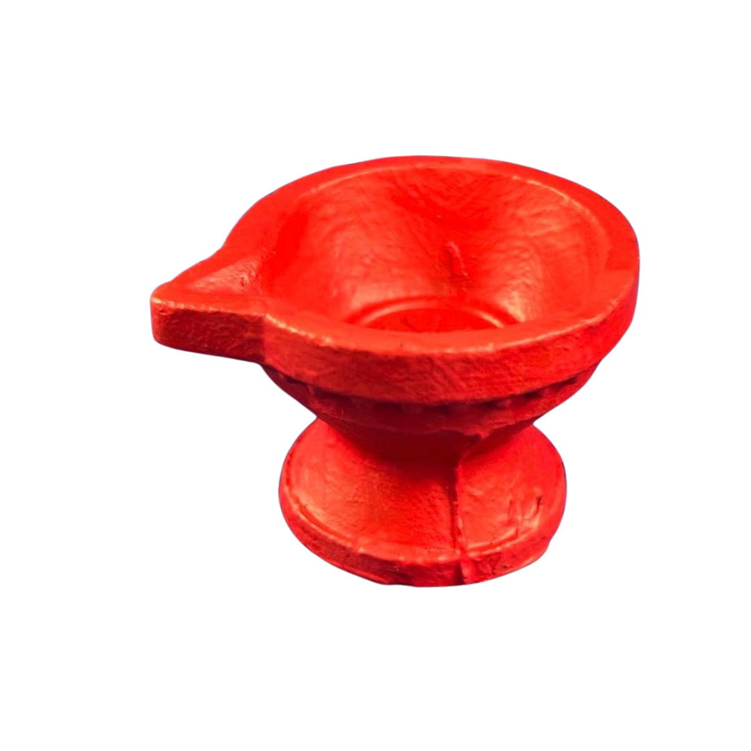 Hand Painted Saffron Agal vilakku Standing